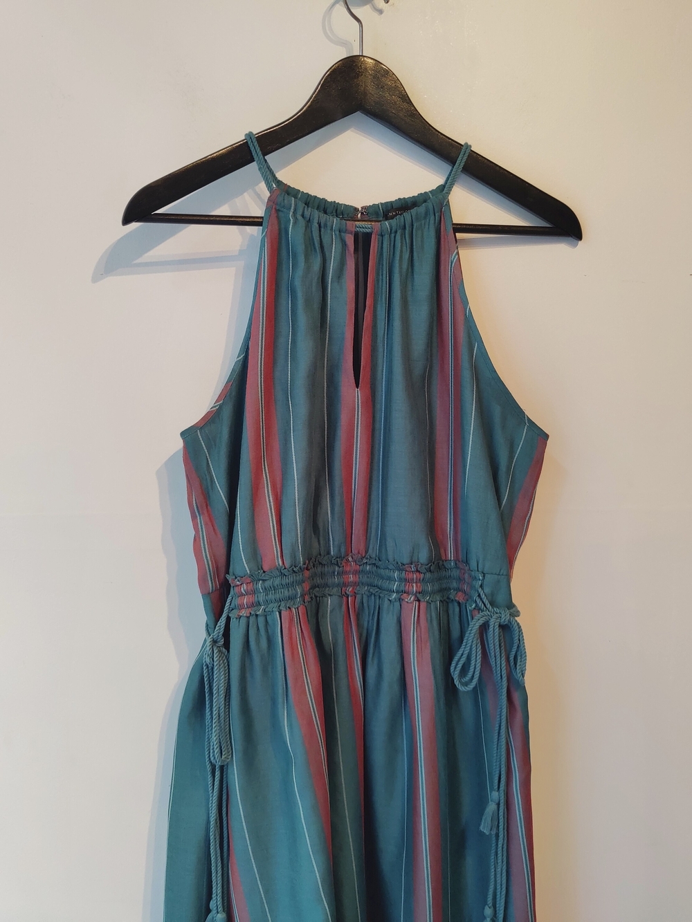 Ann Taylor Teal Plaid Halter Sun Dress 10